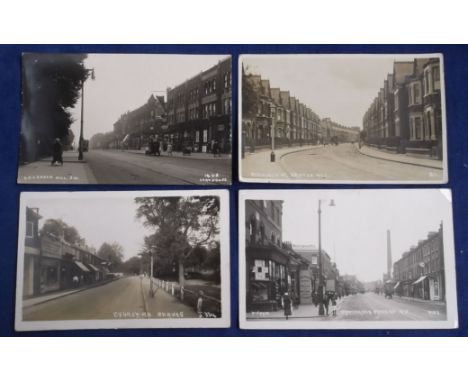 Postcards, album of UK topographical, mainly Central London with some suburbs, Woolwich, Hammersmith, etc RP's and printed, R