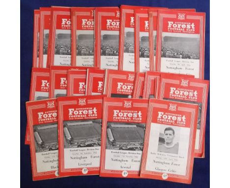Football programmes, Nottingham Forest home selection, 1962/3 to 1964/5, 1962/3 (13) inc. Liverpool, West Ham etc, 1963/4 (11