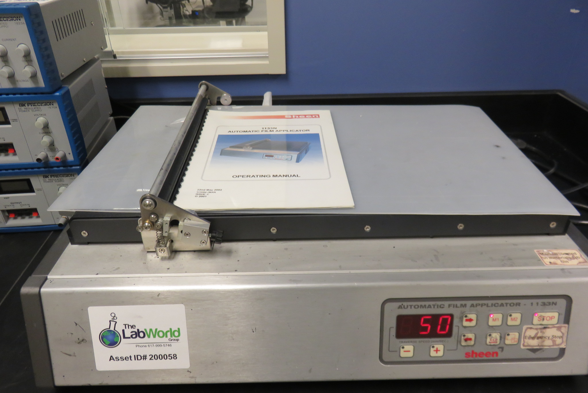 Manufacturer Sheen, Model 1133N Automatic Film Applicator w/Manual, Asset 200058