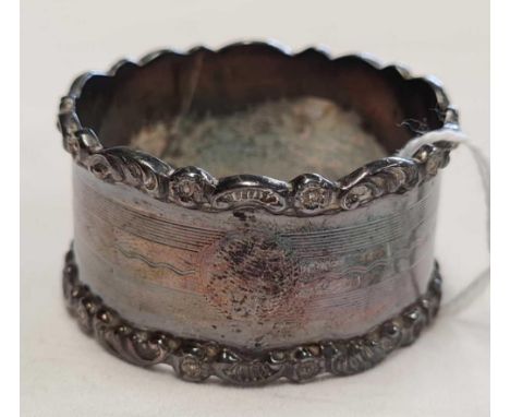SILVER NAPKIN RING B'HAM 1969 BY WA