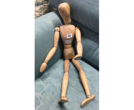 WOODEN ARTICULATED MANNEQUIN A/F