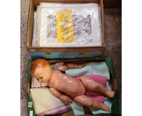 CARTON OF VINTAGE DOLLS &amp; CLOTHING