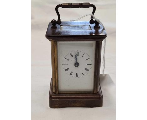 SMALL BRASS CARRIAGE CLOCK, NO KEY