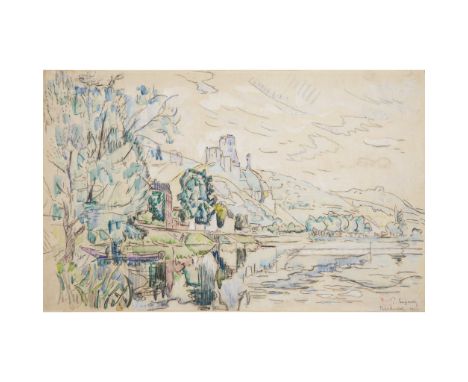 Paul Signac (French, 1863–1935)Petit Andély, Château GaillardSigned, located and dated 'P. Signac/Petit Andely [sic] 1923' bo