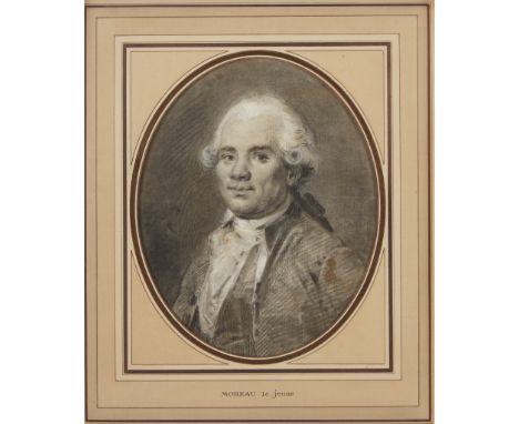 Jean Michel Moreau le Jeune (French, 1741–1814)Portrait de l'Artiste par Lui-Même (Self-Portrait)White and black chalk on pap