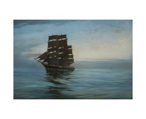 Montague Dawson (British, 1890–1973)Tranquil NightSigned 'MONTAGUE DAWSON' bottom left; also titled on upper stretcher verso,