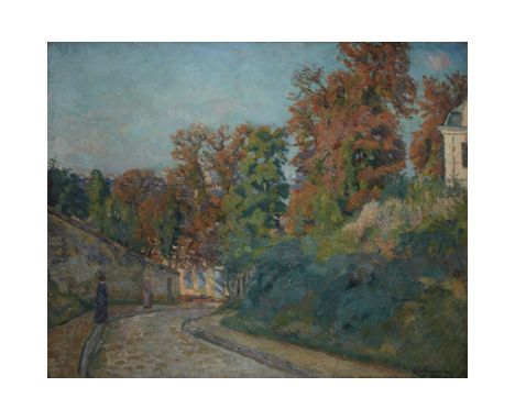 Armand Guillaumin (French, 1841–1927)La Promenade (Une Rue en Ile-de-France)Signed 'Guillaumin' bottom right, oil on canvas25