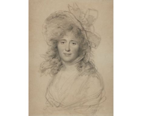 Jean-Baptiste Isabey (French, 1767–1855) Portrait of a Lady Signed and dated 'J. Isabey/1799' bottom right, pencil heightened
