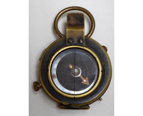 A WW1 Verners Pattern Mark VIII compass, engraved on the back 'No. 150630 1918', in leather case, together with a 20th centur