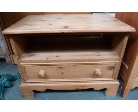 A pine side table one shelf over one drawer 67 x 71 x 53cmH