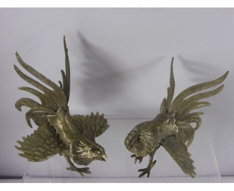 A Collection of Miscellaneous Items, including four silver and metal fighting cockerels, two cloisonne ash trays, silver band