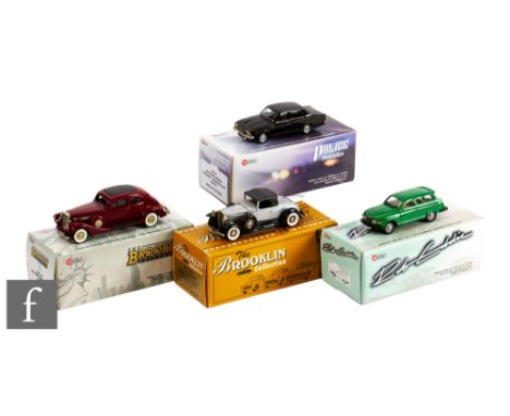 Four Landsdowne 1:43 scale white metal model cars, BRK88 1931 Studebaker President Convertible Roadster (box with label for B