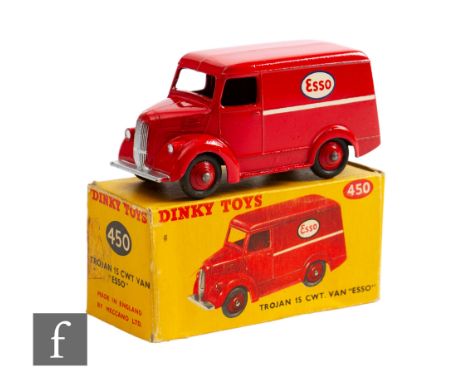 A Dinky 450 Trojan Van 'Esso' in red including ridged hubs, boxed. 