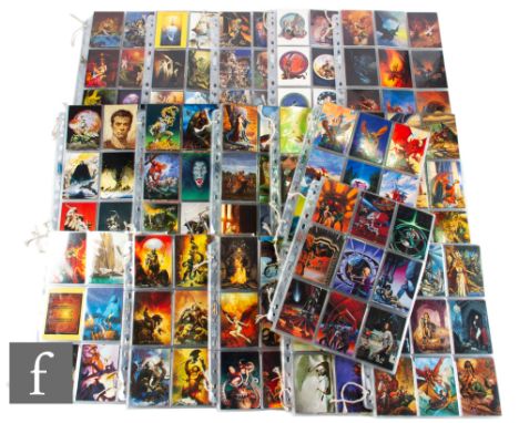 A collection of assorted fantasy art trading cards, to include Ken Kelly 1992, FPG Bog Eggleton 1995, Comic Images Frazetta 1