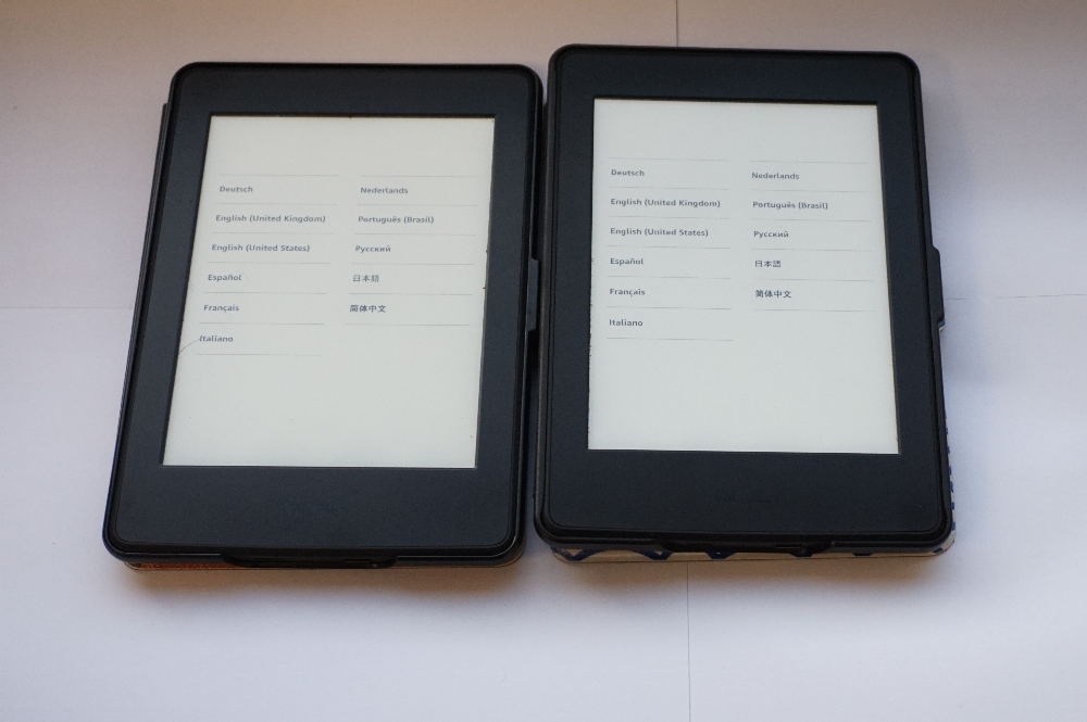 TWO KINDLE PAPERWHITE 3 (2015) WIFI DEVICES serial numbers G090 G105 5427 06TX and G090 G105 527