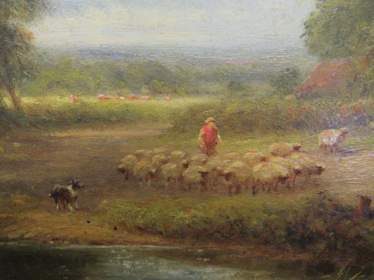 Henry Maynard (19th century) Driving sheep, signed with initials, oil ...