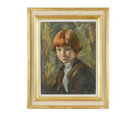 Portrait of a young girl signed 'H.Kidman' (lower right) oil on canvas 44 x 33.5cm