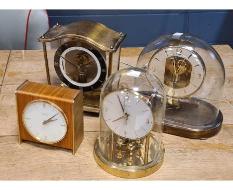 A modern reproduction Dutch wall clock, a Napoleon type mantel clock, 2 others in ATO style, and 2 battery clocks (6)