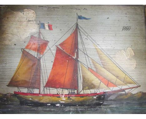 P. Conze and R d'Arte sailing Ships, 1860, 29 x 40cm; A Sailing Ship, 1851, 40 x 30cm and Saling Ship, 1869, with Victor Skip