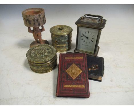 Matthew Norman carriage clock, carved Bavarian bearded figure, etc