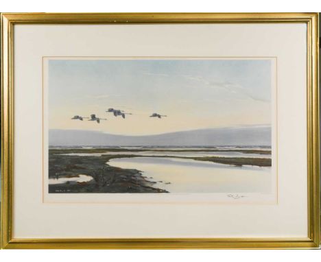 Limited to 350 copies with blind stamp lower left and signed by the artist in pencil lower right. In original gilt frame bear