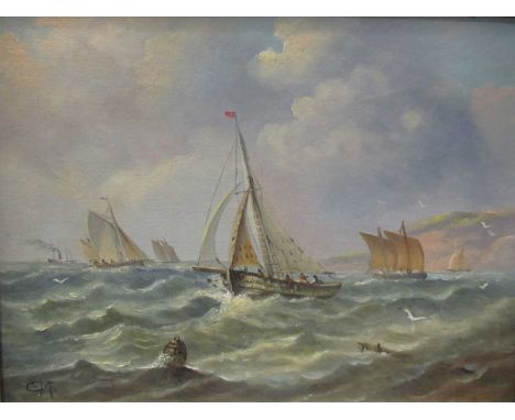 Seascape, Monogramed CM lower left, 29.5 x 39cm