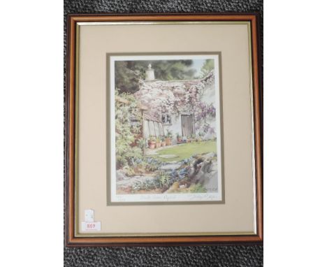 A Ltd Ed print, after Judy Boyes, Back door Rydal, signed and num 128/850, 27 x 20cm, plus frame and glazed
