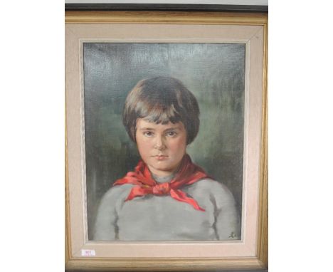 A pair of oil paintings, Bardy Crewdson, portrait studies, Gillian and neckerchief boy, initialled, one dated 1963, and attri
