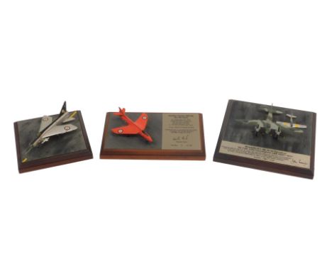Aircraft scale models by Diverse Images Limited, including a Mosquito NFXII 85 Squadron signed, a Hawker Hunter WB188 Neville
