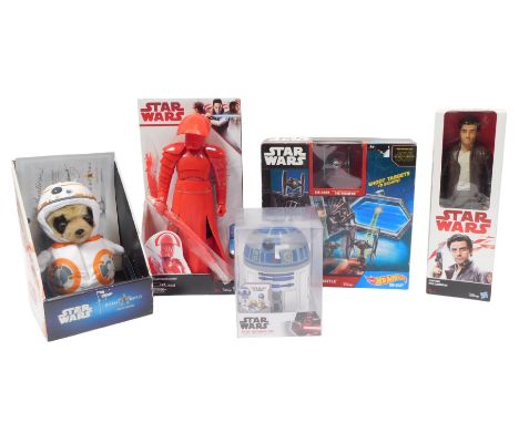 Star Wars collectables, including a Hasbro Star Wars Captain Poe Dameron, Hasbro Star Wars electronic Elite Praetorian Guard,