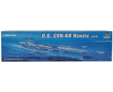 A Trumpeter 1:350 scale model kit of the US CVN-68 Nimitz 1975, 05605, boxed.
