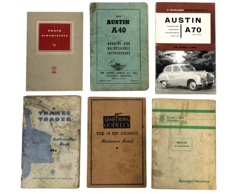 Maintenance manuals and operator's handbooks, including Armstrong Siddeley 16HP chassis, Thames Trader Instruction Book, The 