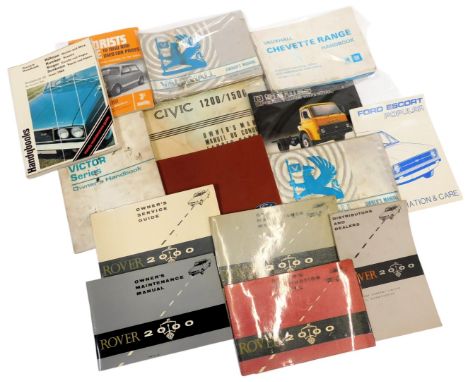 Owners manuals and handbooks, including Honda Civic 1200-1500 Owner's Manual, Vauxhall Owner's Manual TS1189 September 1978, 