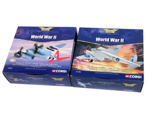 Corgi The Aviation Archive 1:72 scale World War II Europe and Africa boxed diecast, including AA32807 Mosquito PR.XVI-USAFF 6