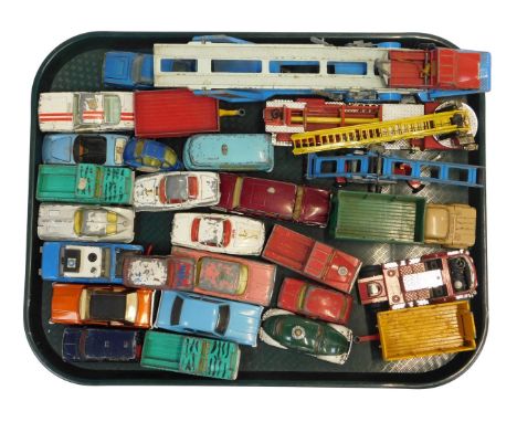Corgi and other playworn diecast, including a Corgi Toys Ford Mustang Fast Back 2+2, a Corgi Toys Lancia Fulvia Sport Zagato,