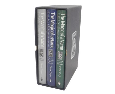 Rolls Royce The Magic of a Name The Rolls Royce Story by Peter Pugh, volumes 1, 2 and 3, in slipcase.