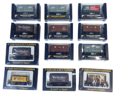 Graham Farish OO gauge rolling stock, including NO12314 single vent van Terry's OO gauge, 12312 single vent van Worthington O