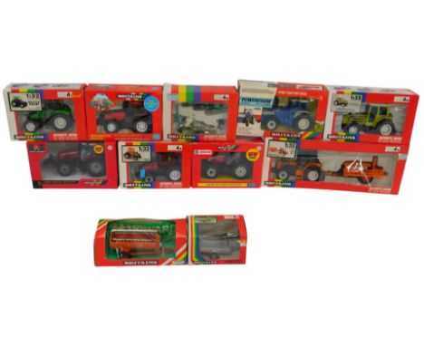 Britains boxed diecast farming implements and machinery, including 9505 Valamet DRW tractor, 9496 Deutz 4.57 tractor, 9549 pl