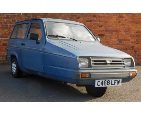 A 1985 Reliant Rialto 2GLS 848cc, Registration C468 LFN, manual, petrol, blue, 71,515 recorded miles, MOT expired 21/09/22, w