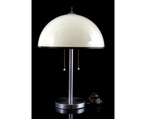 Metal table lamp with plastic shade, 59 cm high, 40 cm diameter shade