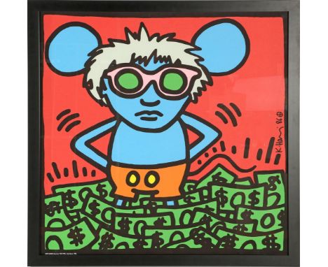 Keith Haring (1958-1990)Andy Mouse, screen print 89x90 cm, outer size 97x98 cm