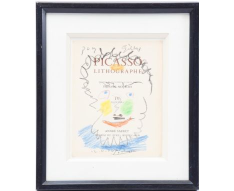Picasso Lithograph in frame. Authenticity signature unknown, outer size 51x44 cm