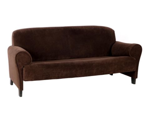 Anita Schmidt (1935-)Dark brown upholstered 2-seater sofa, design Anita Schmidt for De Sede, model DS 90, Switzerland, design