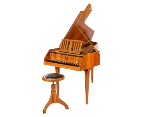 Johann Christoph Neupert harpsichord Telemann in fruitwood veneer case, single manual, serial number 18607, year 1956, suppli