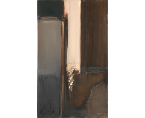 Wojciech Pakowski (1958-)Composition, back of note with title One step, canvas from 1987, 150x90 cm