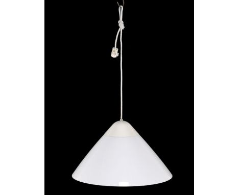 Hans J. Wegner (1914-2007)White plastic hanging lamp, design Hans Wegner for Louis Poulsen, model Opala, Denmark 1970s, 52 cm