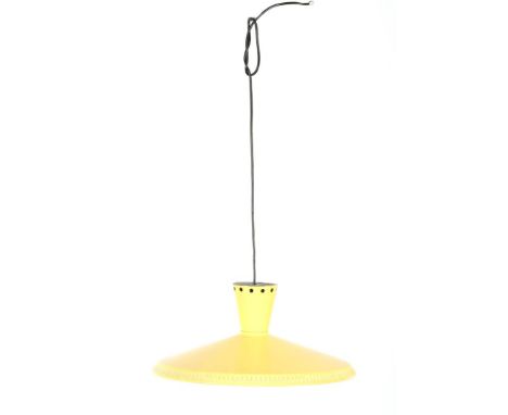 Louis Christiaan Kalff (1897-1976)Yellow lacquered metal ceiling lamp, design Louis Kalff for Philips, model NB 92, Netherlan