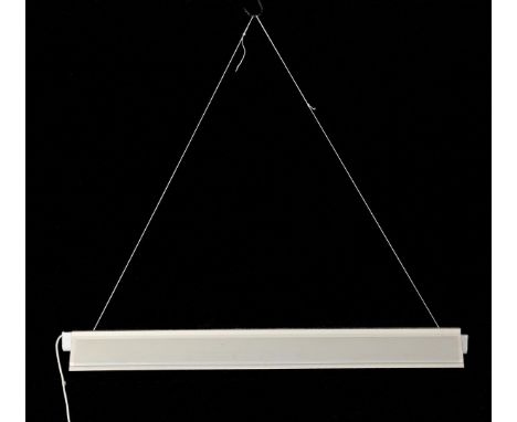 Mart van Schijndel (1943-1999)Minimalistic white lacquered perforated metal hanging lamp, design Mart van Schijndel for Marte