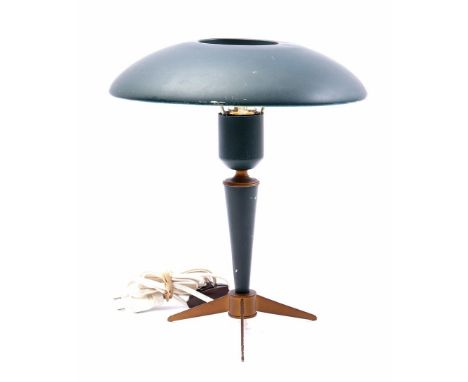Louis Christiaan Kalff (1897-1976)Green and gold lacquered aluminum table lamp, design Louis Kalff for Philips, model Bijou, 