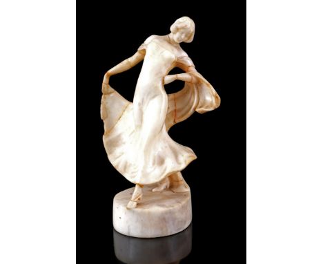 Friedrich Goldscheider (1845-1897)Alabaster statue of a dancer, 23 cm high (glued)